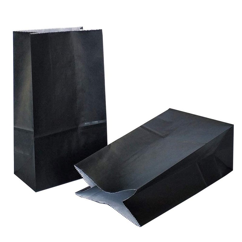 KEYYOOMY Mini Black Paper Bags Black Party Goodie Bags Small Party Favor Bag Paper Lunch Bag (100 CT, 3.5 X 2.4 X 7.1 In) - Image 1